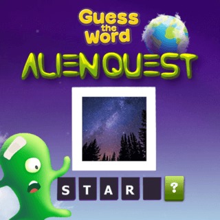 Alien Quest Word Guess Quiz Gameplay Interface
