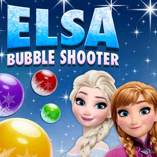 艾爾莎泡泡射手-艾尔莎泡泡射手-Elsa Bubble Shooter-拍攝氣泡，結合至少3種相同的顏色，並清除場地！