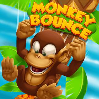 猴子吃香蕉-猴子吃香蕉-Monkey Bounce-幫助猴子伸手去拿香蕉，並熟練地通過棕櫚葉擺動自己！