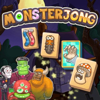 Monsterjong-Monsterjong-Monsterjong-在這款經典休閒遊戲麻將的萬聖節版本中，瓷磚帶有蠕蟲，蛇，怪物和其他怪異生物的動機。