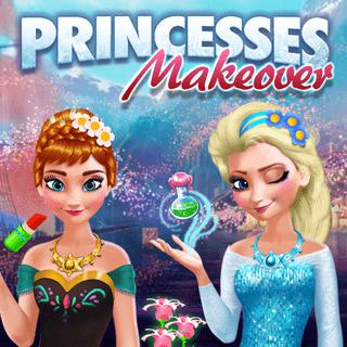 公主改頭換面-公主改头换面-Princesses Makeover-幫助公主，並在這個有趣的女孩遊戲對待他們豪華的改造！